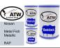 Preview: Nissan, Metal Fish Metallic, RAP: 500ml Lackdose + 500ml Klarlack + 250ml Härter - Set, von ATW Autoteile West.